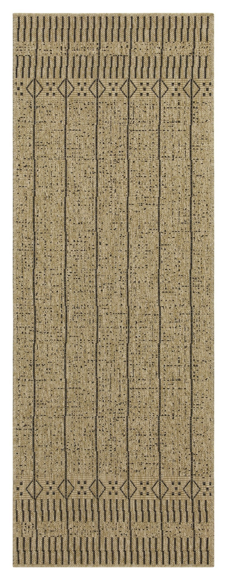 Earth GC_NTL1008 Jute/Black 5 ft. 3 in. x 7 ft. 3 in. Indoor/Outdoor Area Rug