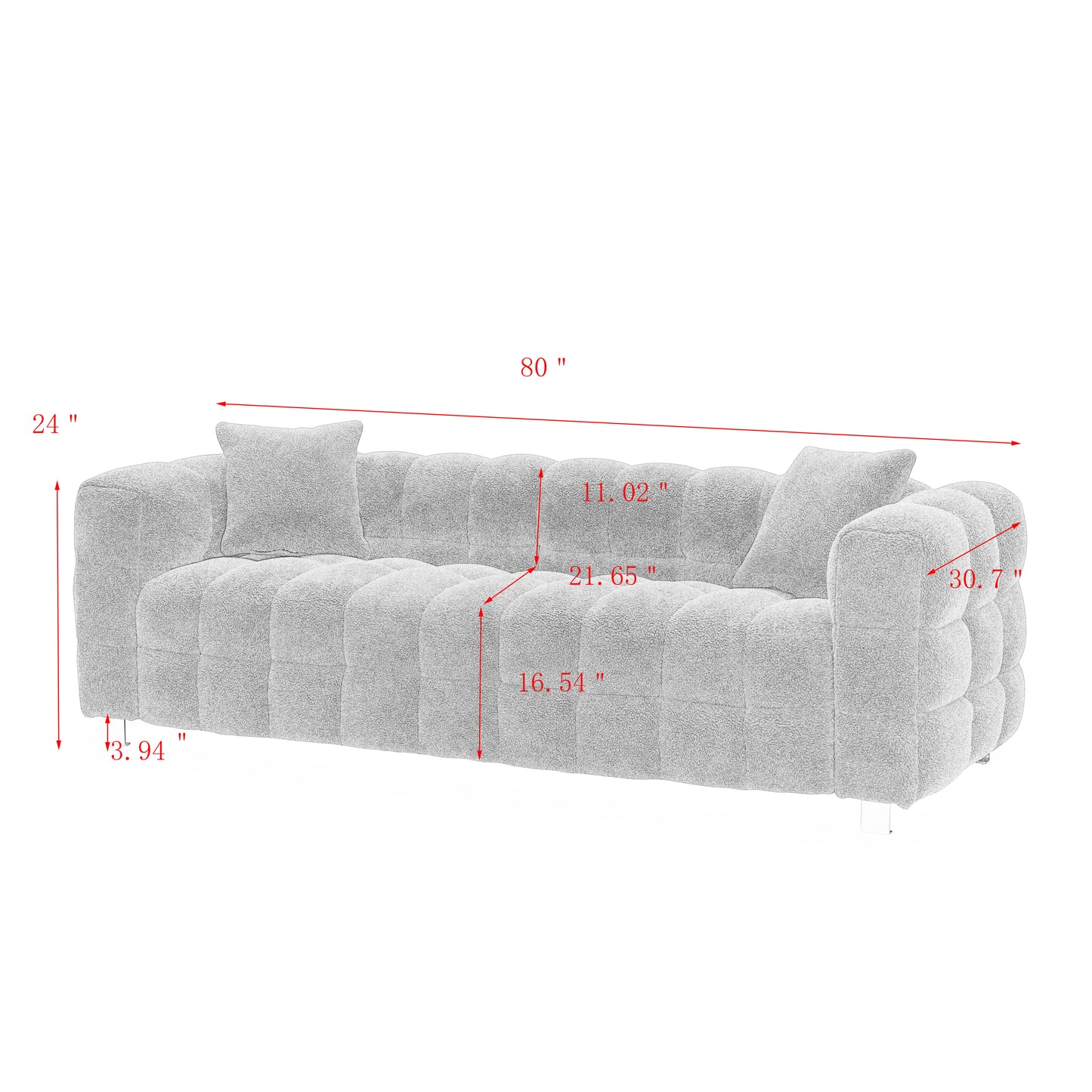 2146 sofa includes two pillows, 81 "beige white, for living room and bedroom
