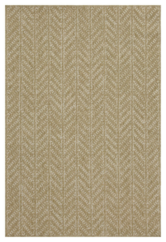 Earth GC_NTL1014 Jute/White 5 ft. 3 in. x 7 ft. 3 in. Indoor/Outdoor Area Rug