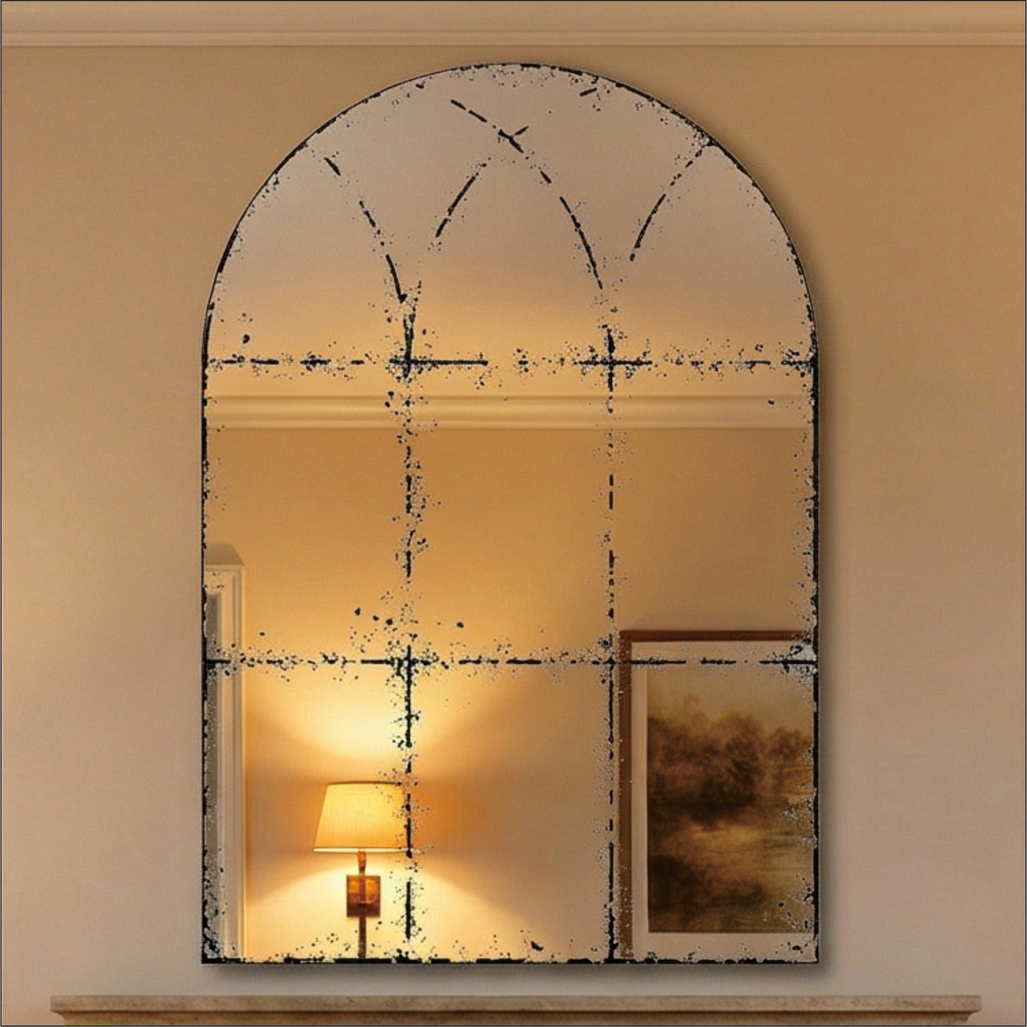 Semicircular wall-mounted mirror Versatile Home Decor Ideal for bedrooms, living rooms, dining rooms, fireplaces, foyers, and more
