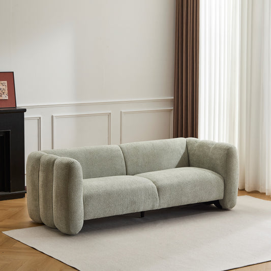 Tonson 83' 3-Seater Sofa,Wave Design, Living Rooms,Bedrooms,Apartment Office,Light Green