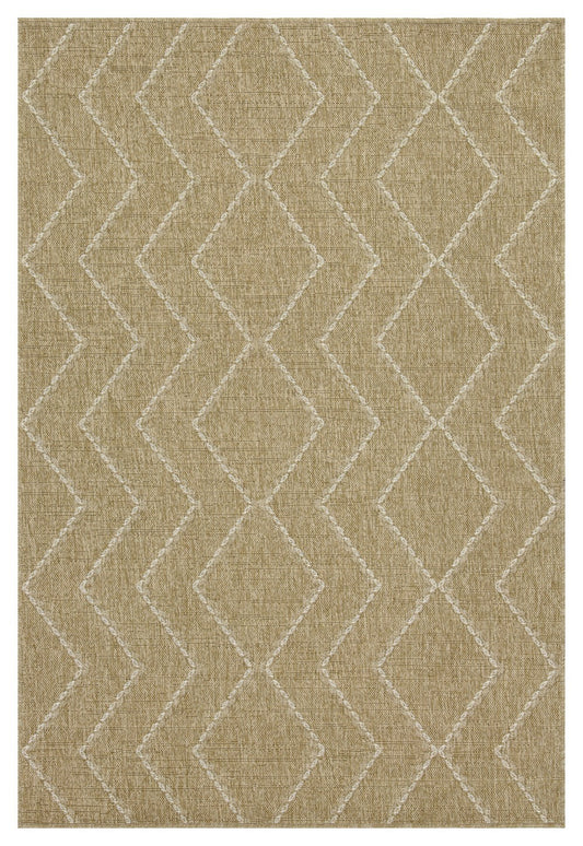 Earth GC_NTL1011 Jute/White 5 ft. 3 in. x 7 ft. 3 in. Indoor/Outdoor Area Rug