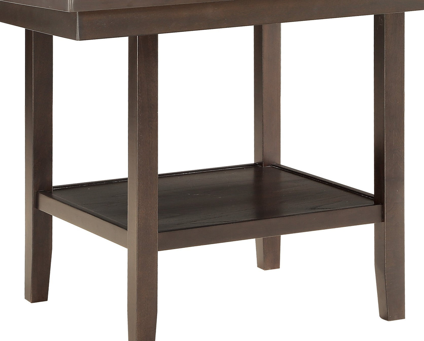 Dark Brown Finish Counter Height Table 1pc Functional Lazy-Susan and Display Shelf Dining Furniture