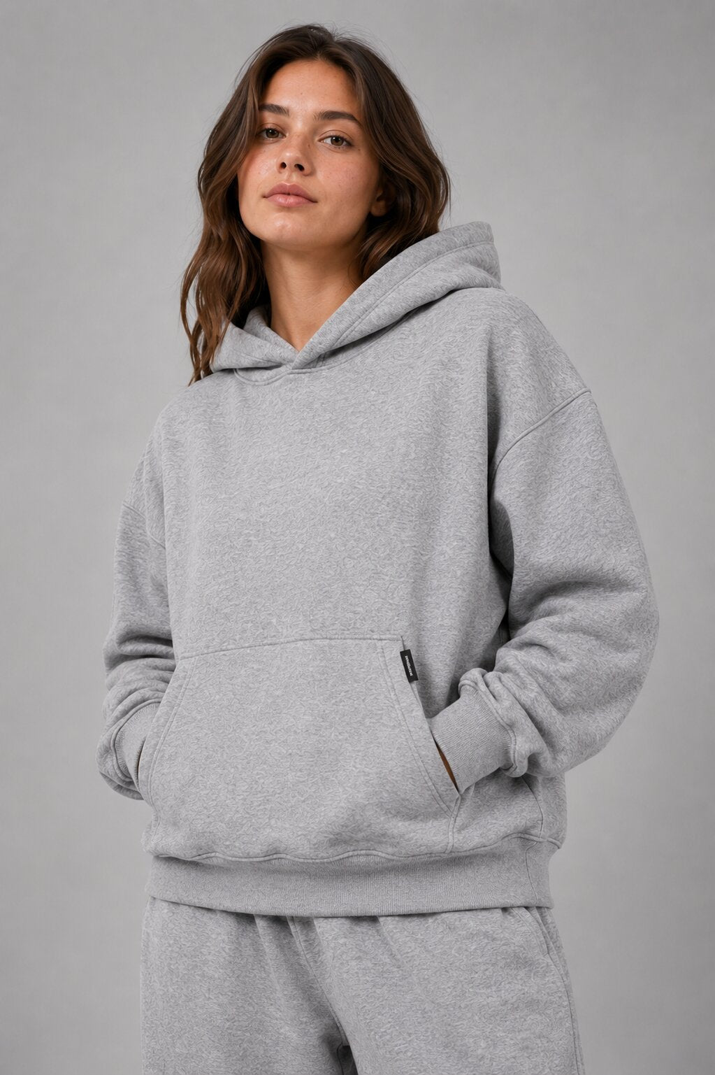 Drop Shoulder Hoodie Heather Grey