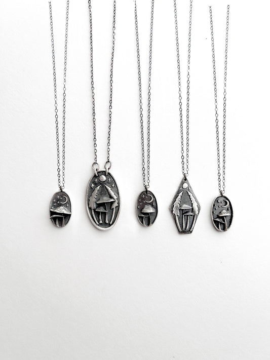 Mushrooms in the Forest Necklaces