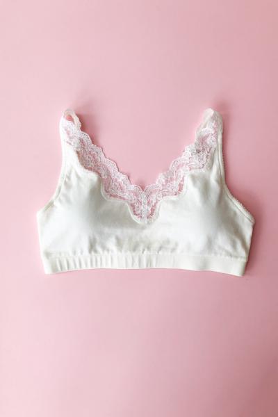 Salua Cotton Bralette with Lace Edge