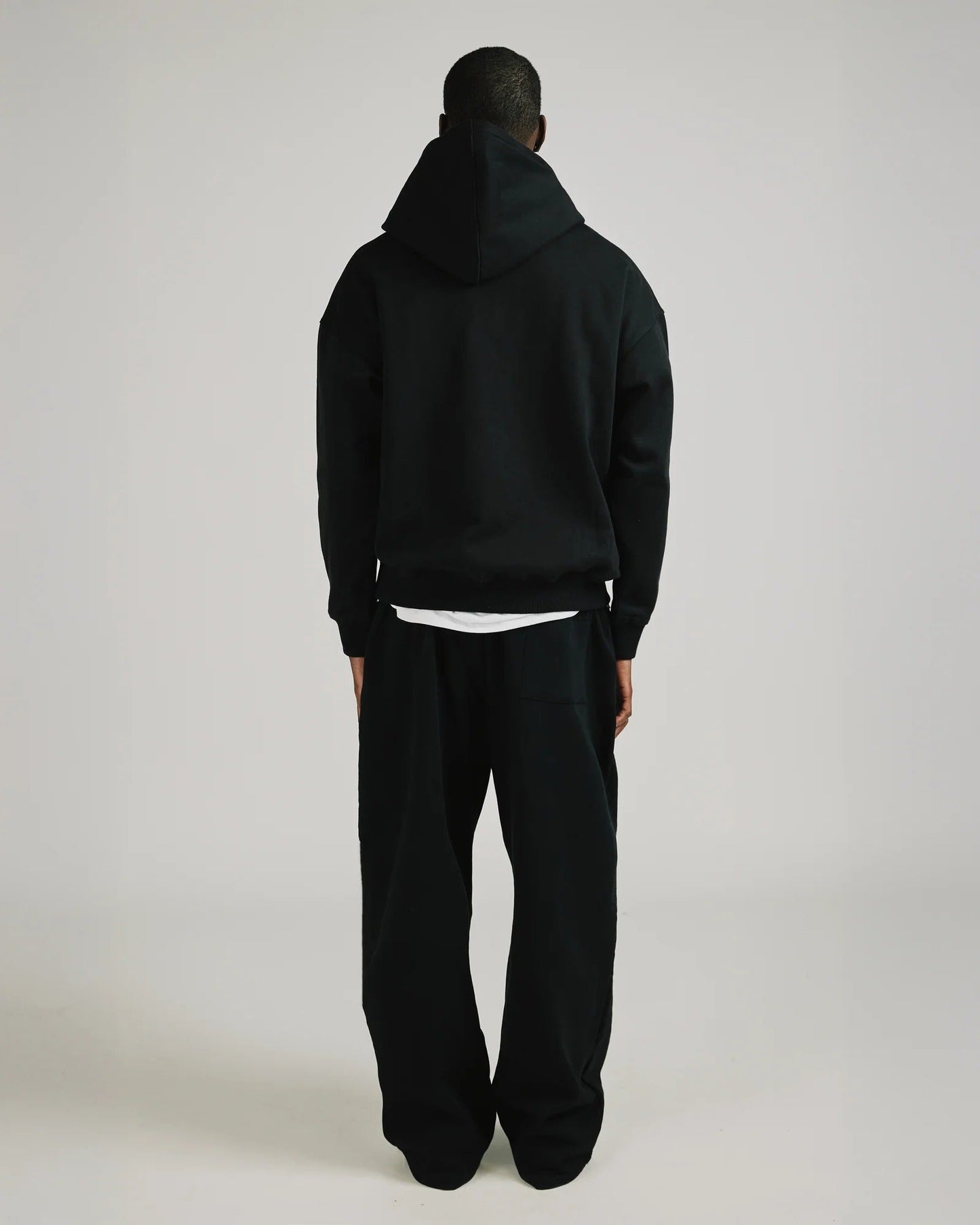 Black Drop Shoulder Hoodie