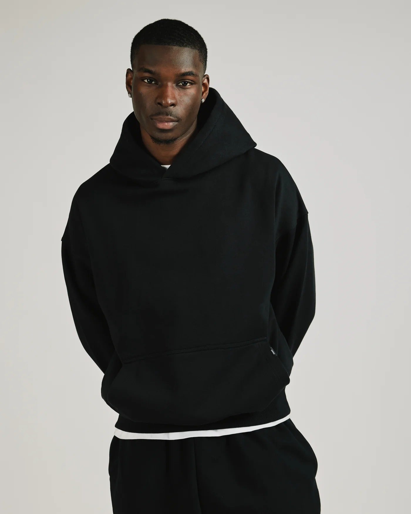 Black Drop Shoulder Hoodie