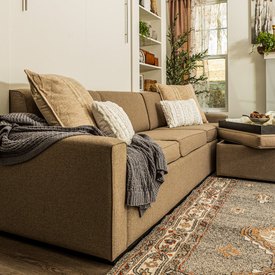 Wall Bed with Extended Sofa
