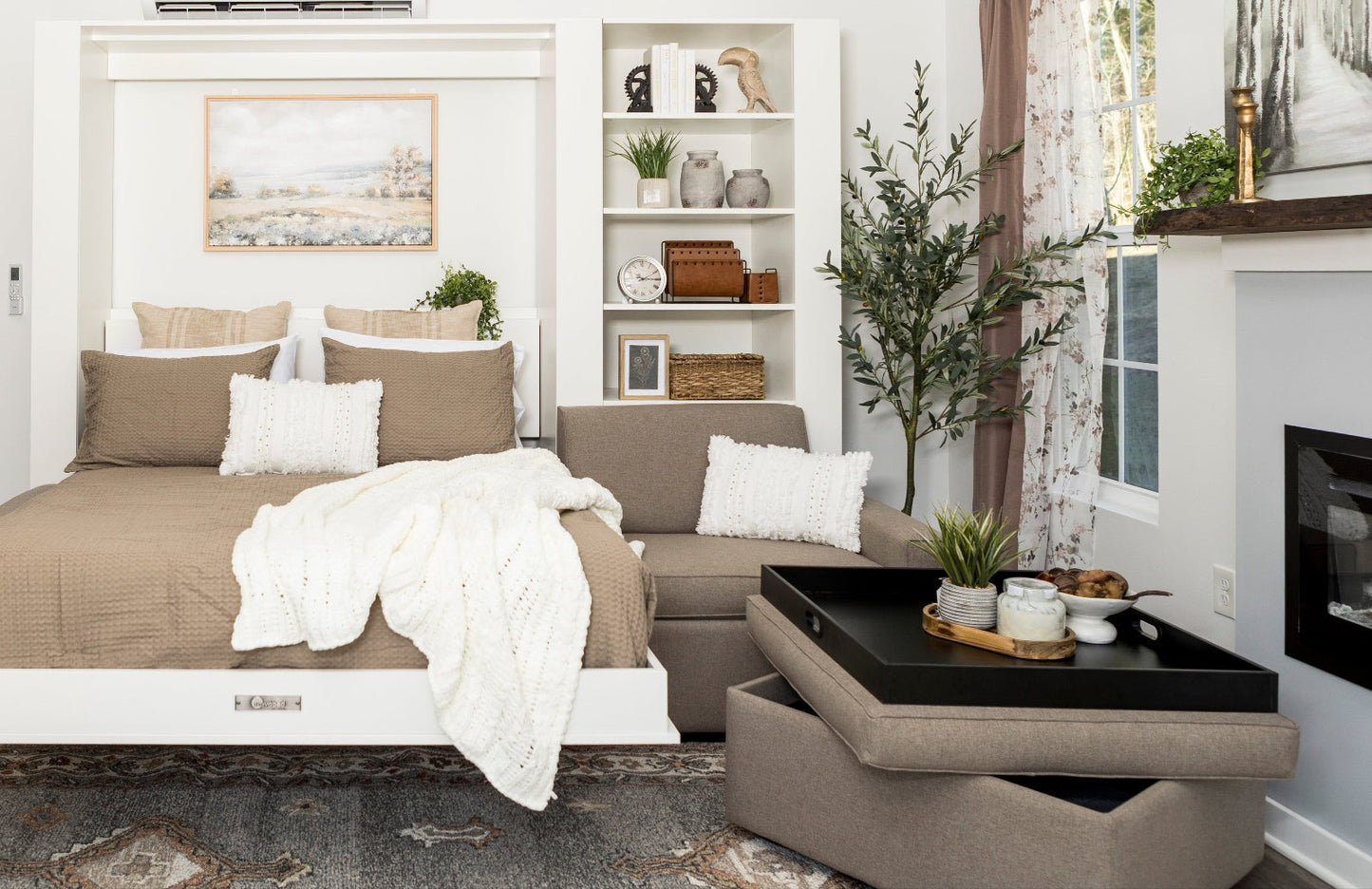 Wall Bed with Extended Sofa