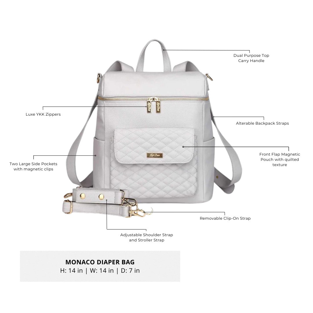 Signature Diaper Bag Stone Grey