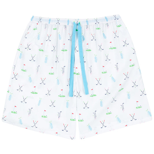 Men's Golf Sleep Shorts - Organic Cotton Poplin