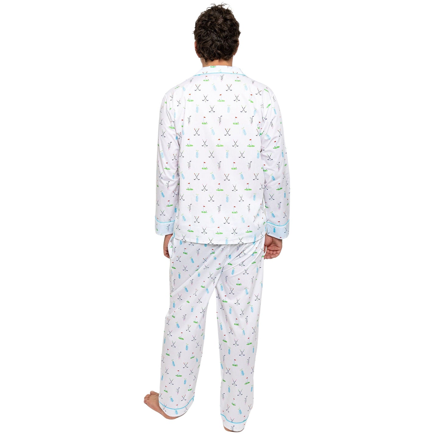 Men's Golf Long PJ Set - Organic Cotton Poplin