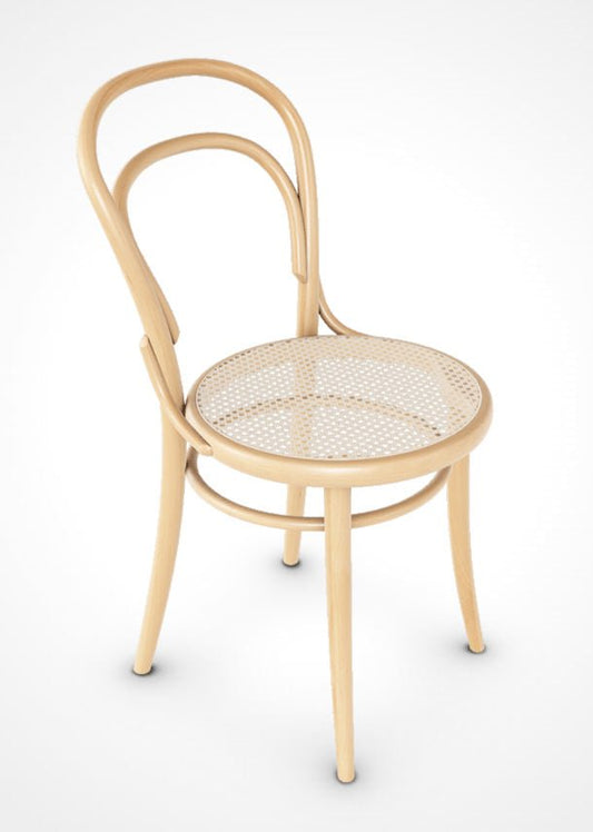 Michael Thonet No. 14 Bentwood Chair by Ton - Natural Beechwood / Cane Seat