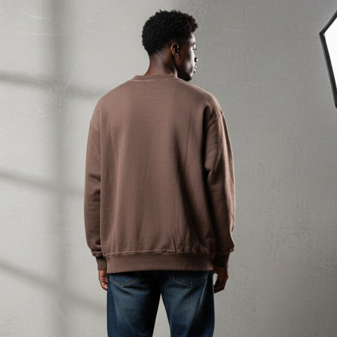 Mocha Distress Oversized Sweatshirt