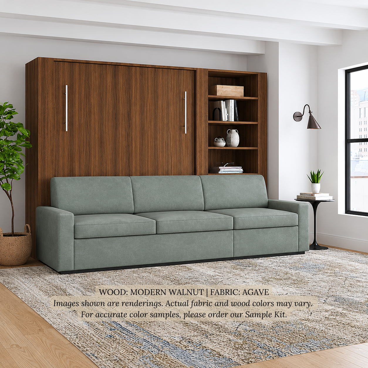 Wall Bed with Extended Sofa