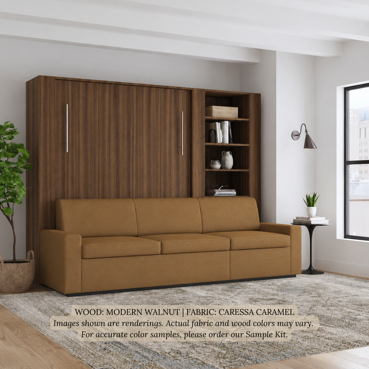 Wall Bed with Extended Sofa