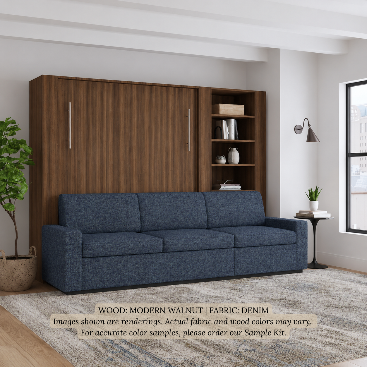 Wall Bed with Extended Sofa