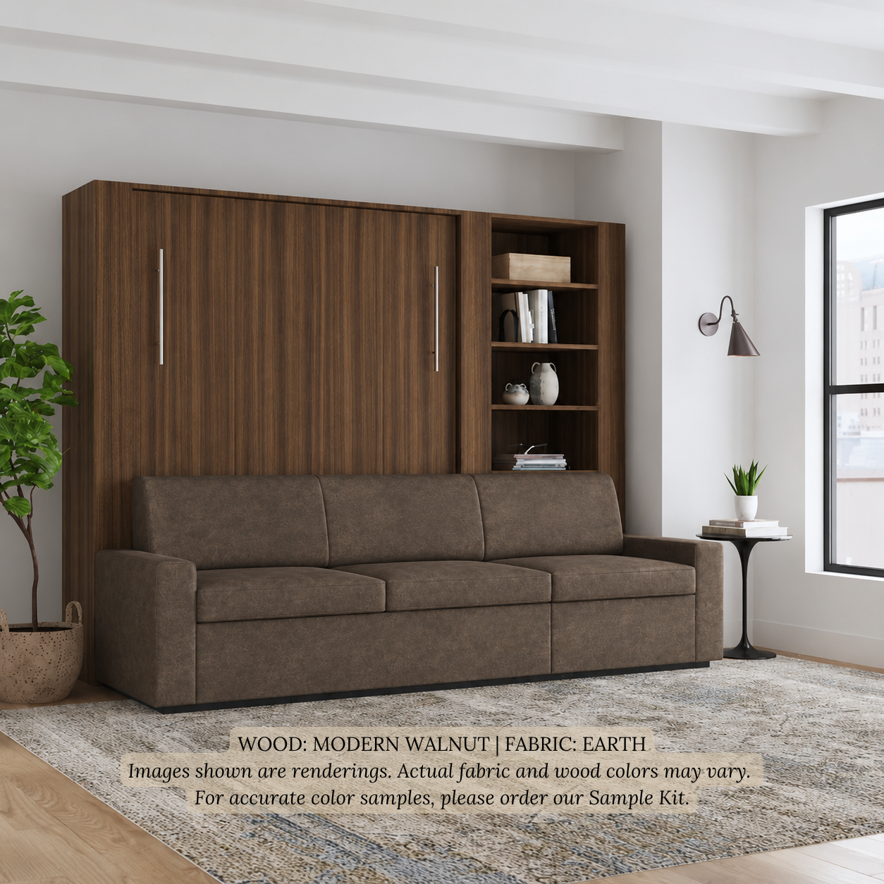 Wall Bed with Extended Sofa