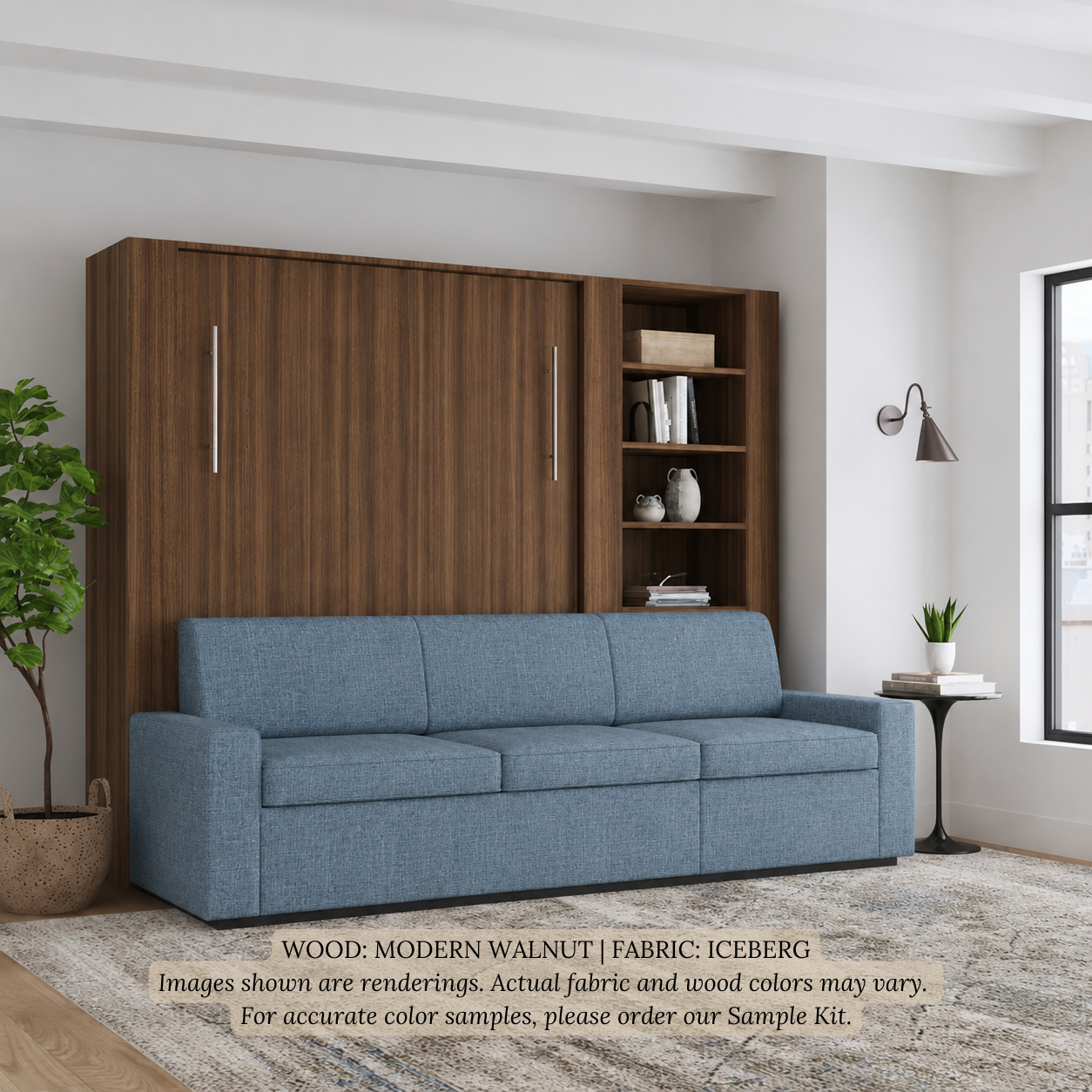 Wall Bed with Extended Sofa