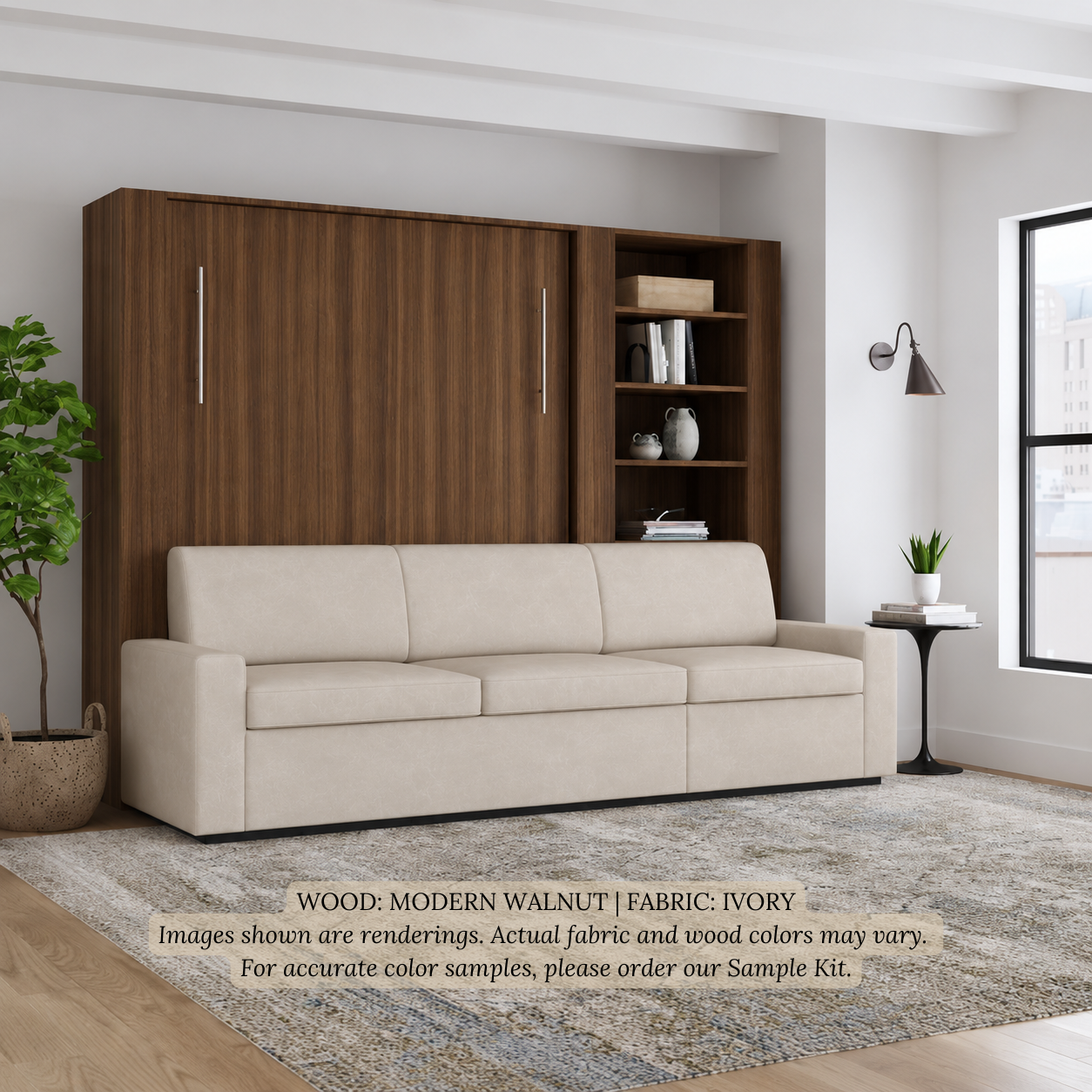 Wall Bed with Extended Sofa