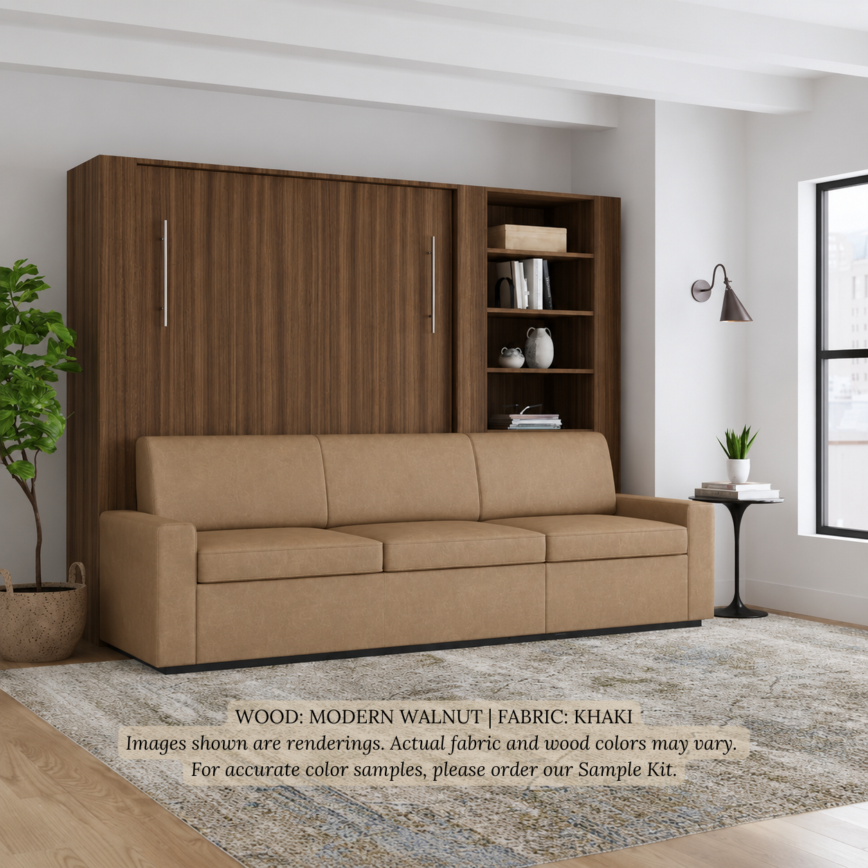 Wall Bed with Extended Sofa