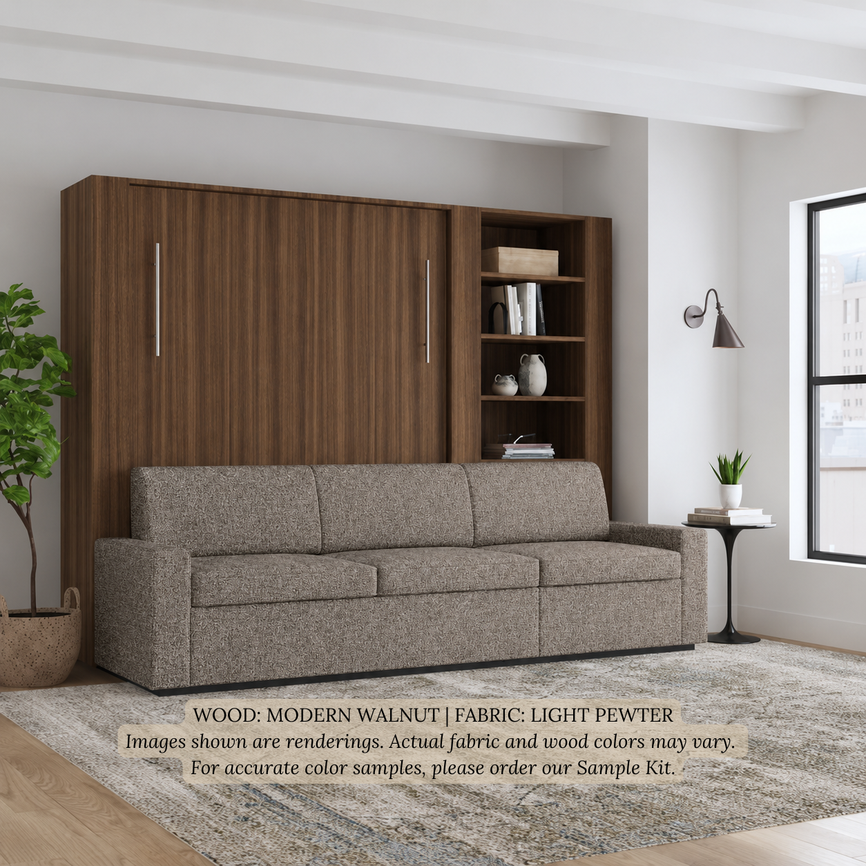 Wall Bed with Extended Sofa