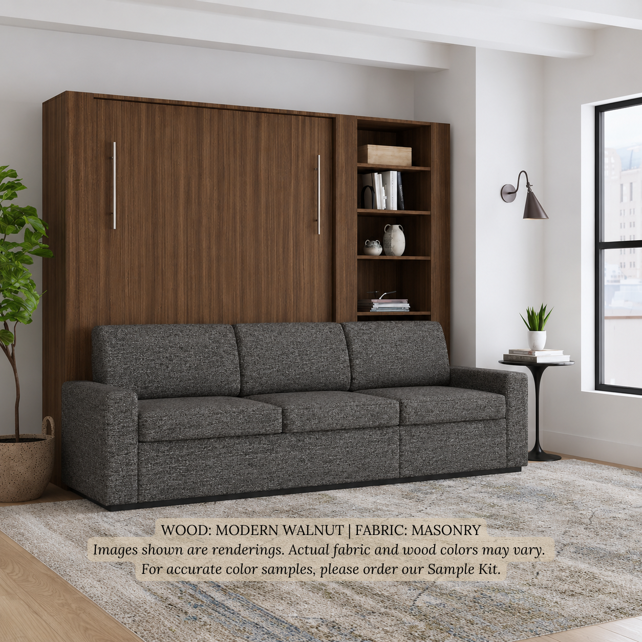 Wall Bed with Extended Sofa