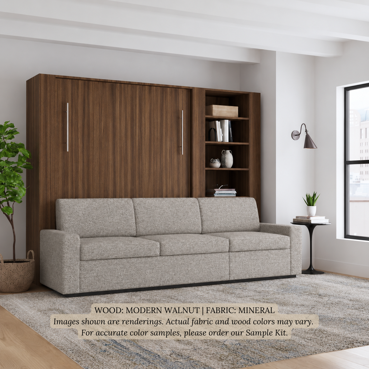 Wall Bed with Extended Sofa