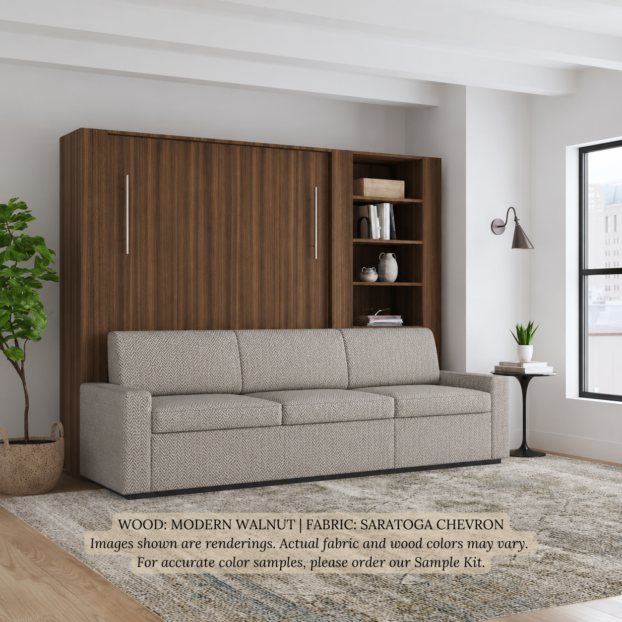 Wall Bed with Extended Sofa