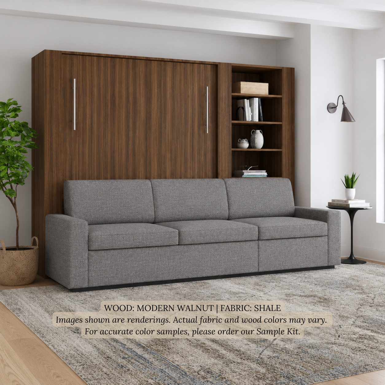 Wall Bed with Extended Sofa