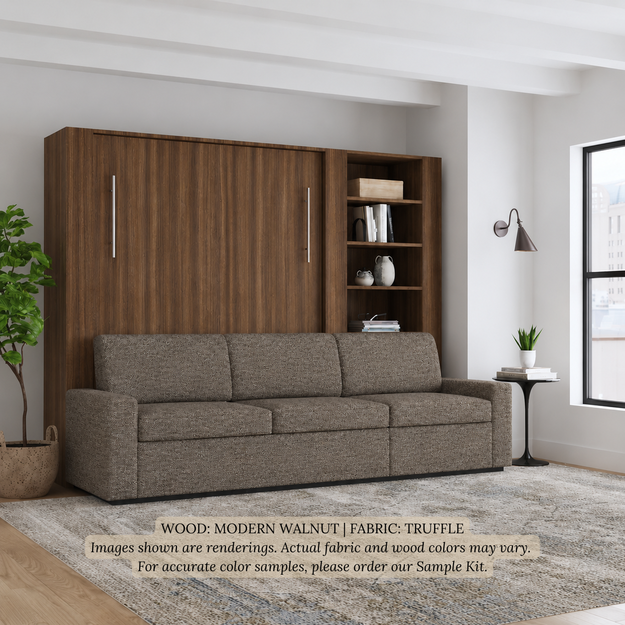 Wall Bed with Extended Sofa