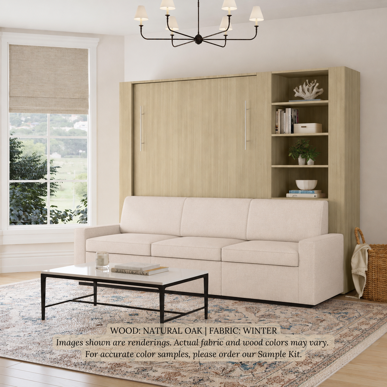 Wall Bed with Extended Sofa