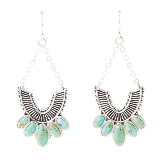 Phantom Turquoise and Sterling Silver Chandelier Earrings