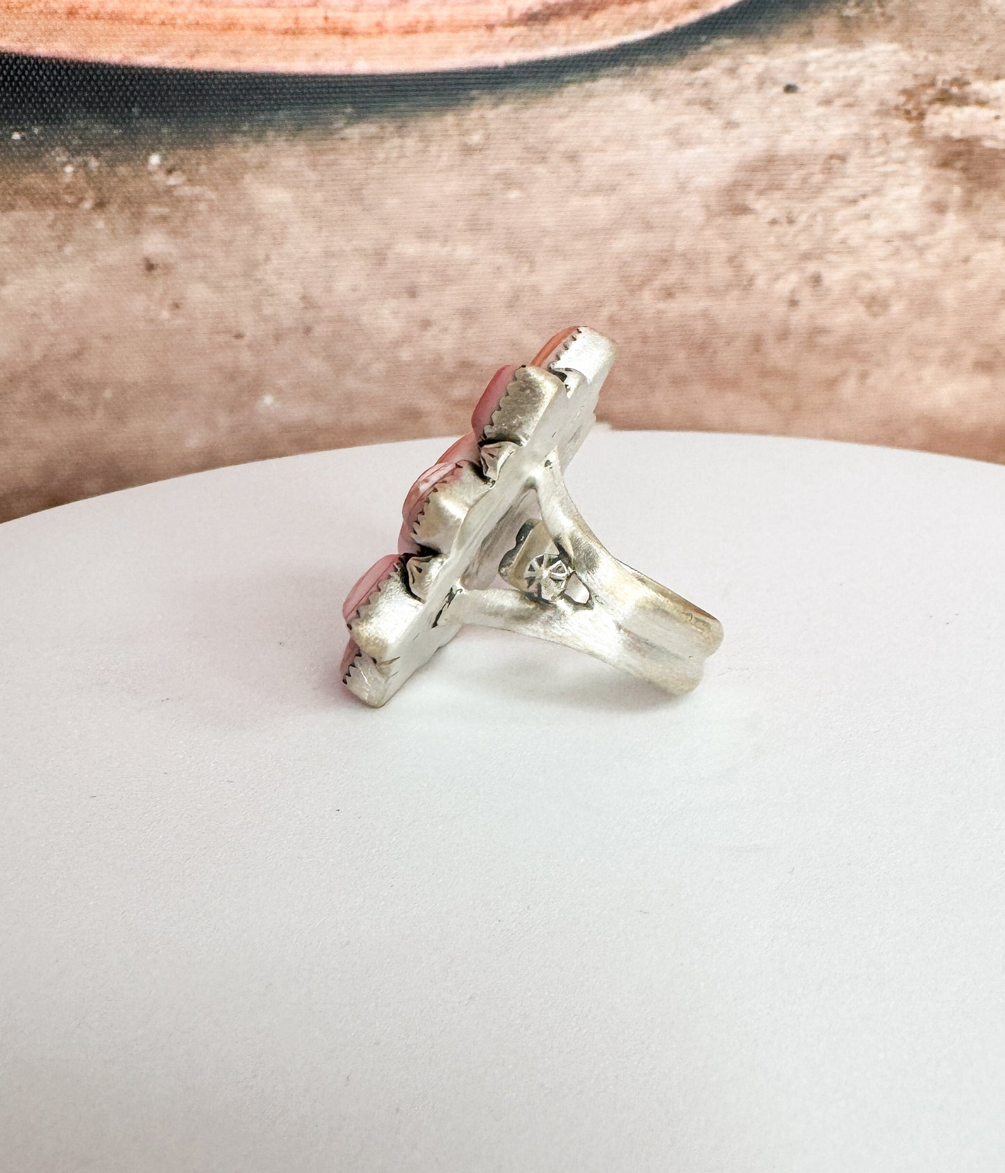 Pink Conch Starburst Ring
