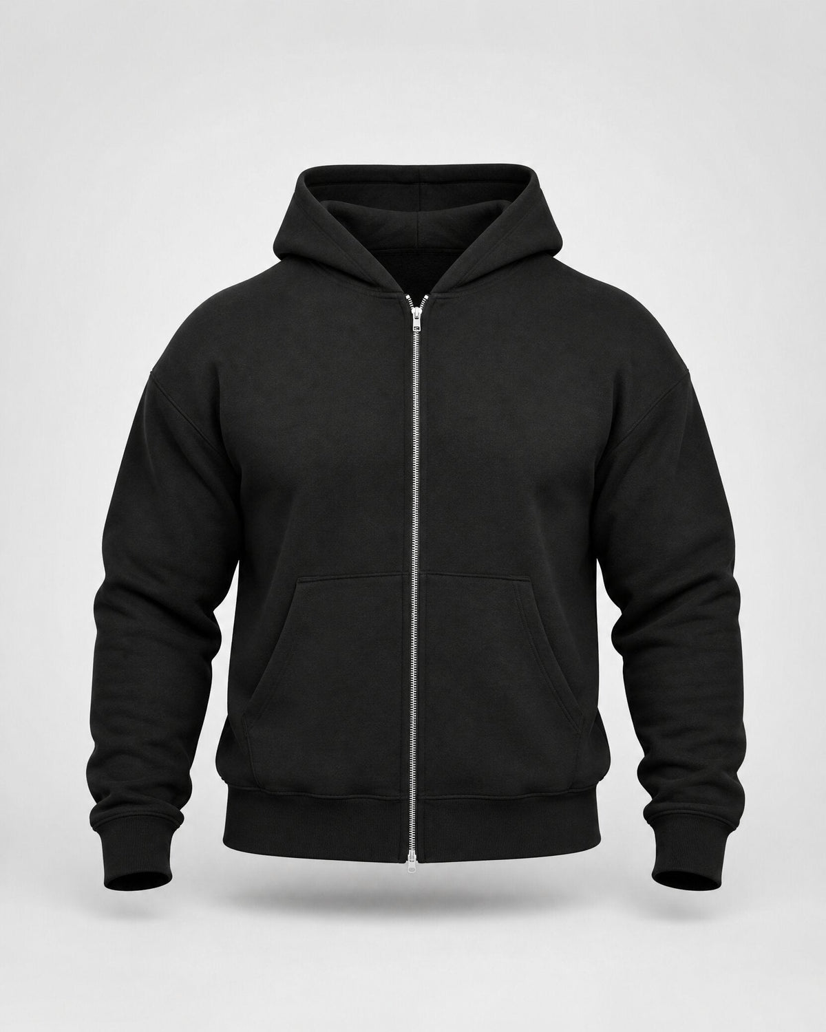 Double-Zip Hoodie Black