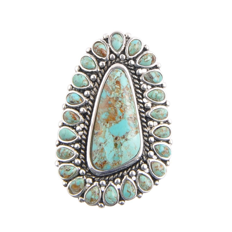 Sedona Blue Turquoise and Sterling Silver Statement Ring