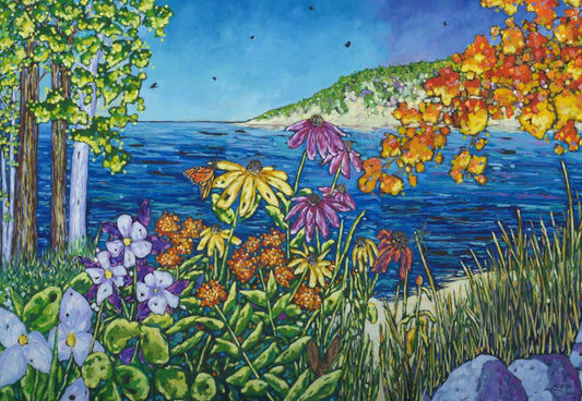 "Simple Pleasures" Four Season's Beach  Print on Paper/ Wood Panels -Wall Art Home Decor