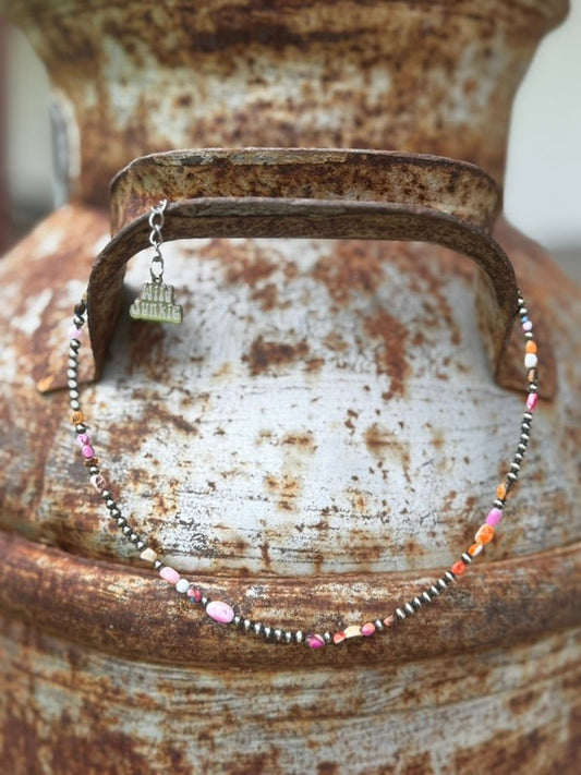 Sterling Silver Desert Sunrise Beaded Necklace