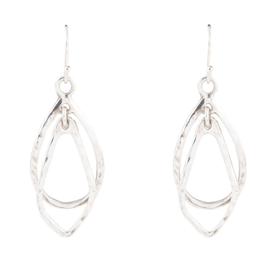 Swirled Sterling Silver Drop Earrings