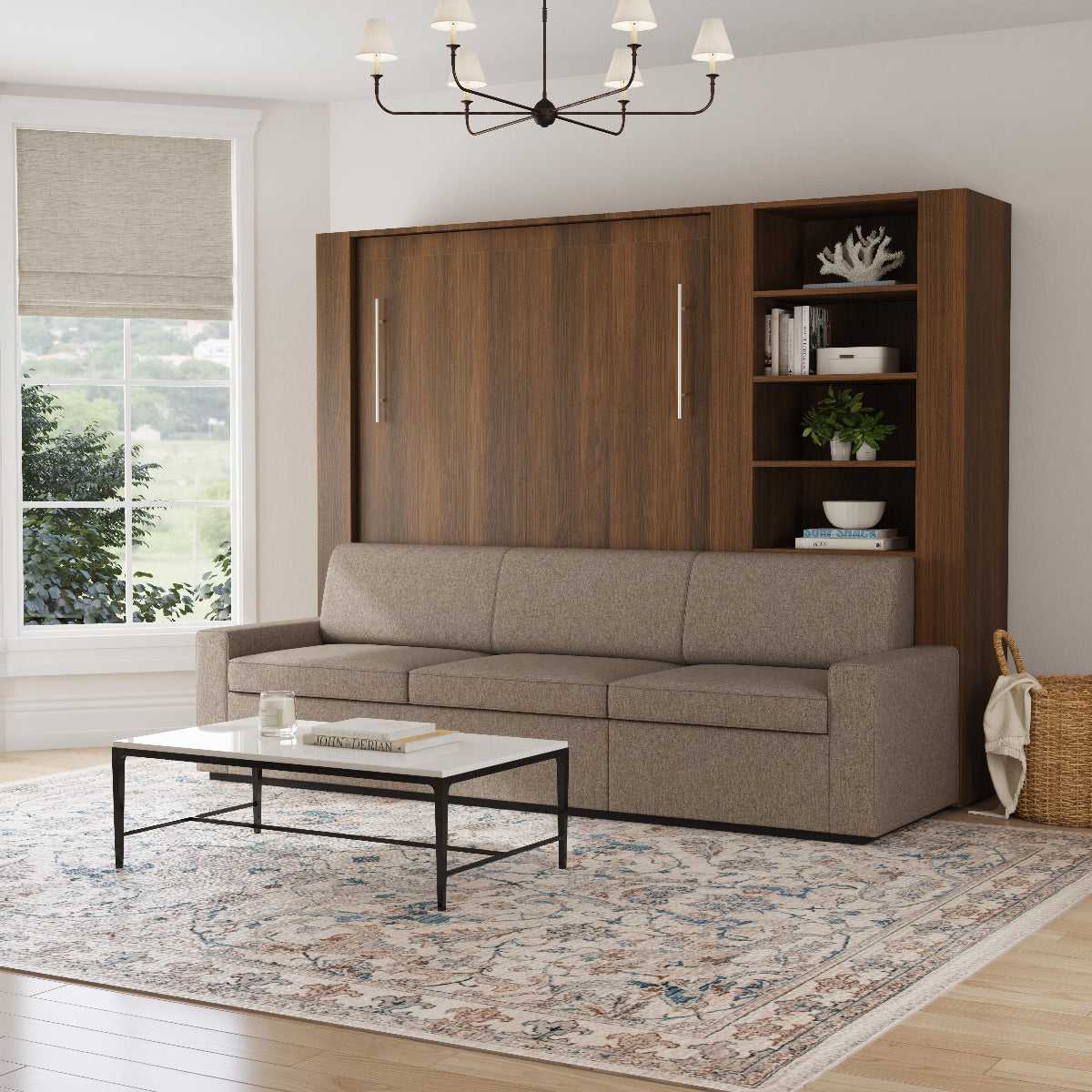 Wall Bed with Extended Sofa