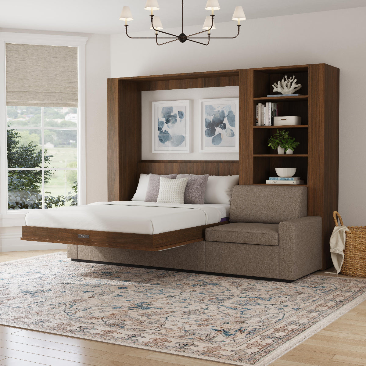 Wall Bed with Extended Sofa