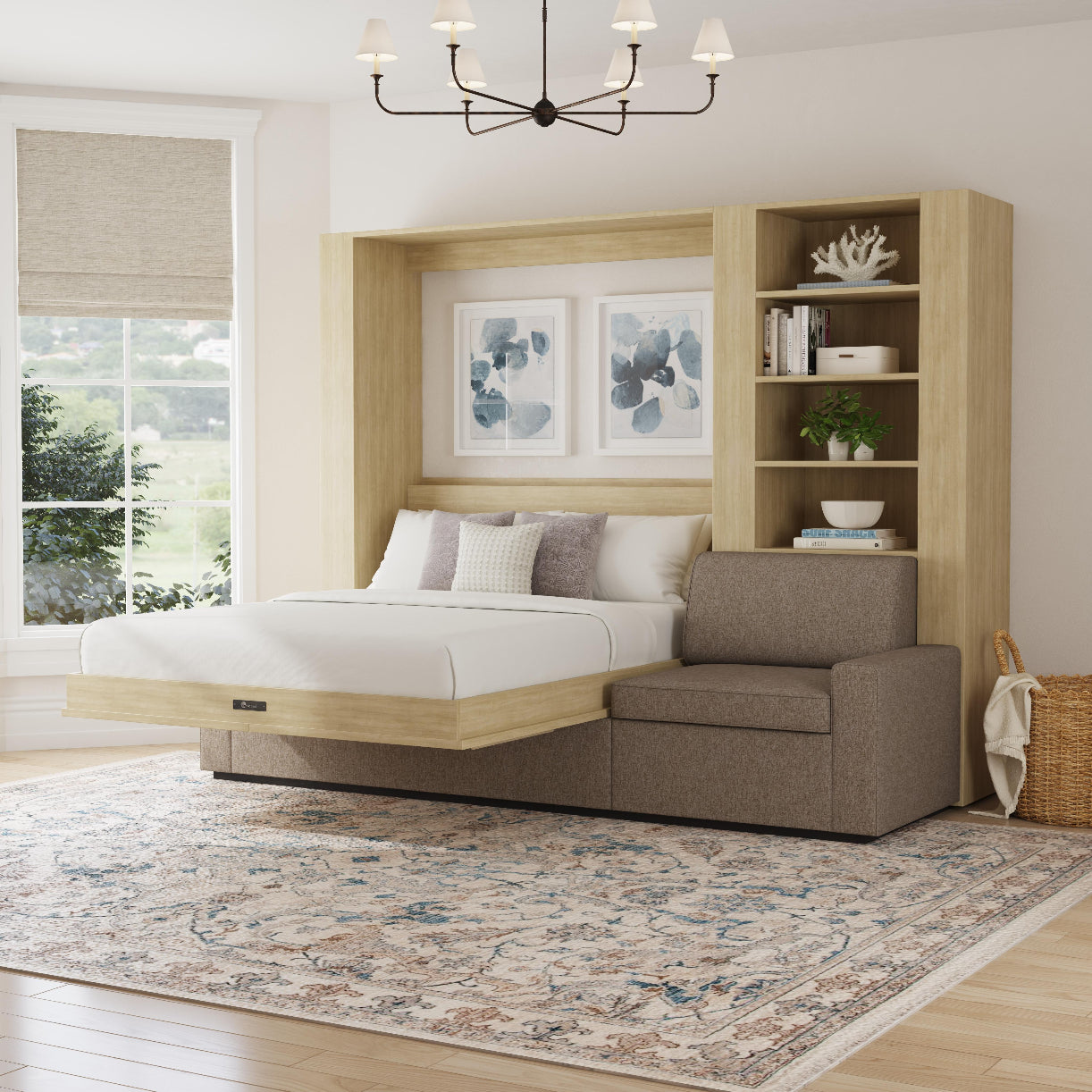 Wall Bed with Extended Sofa