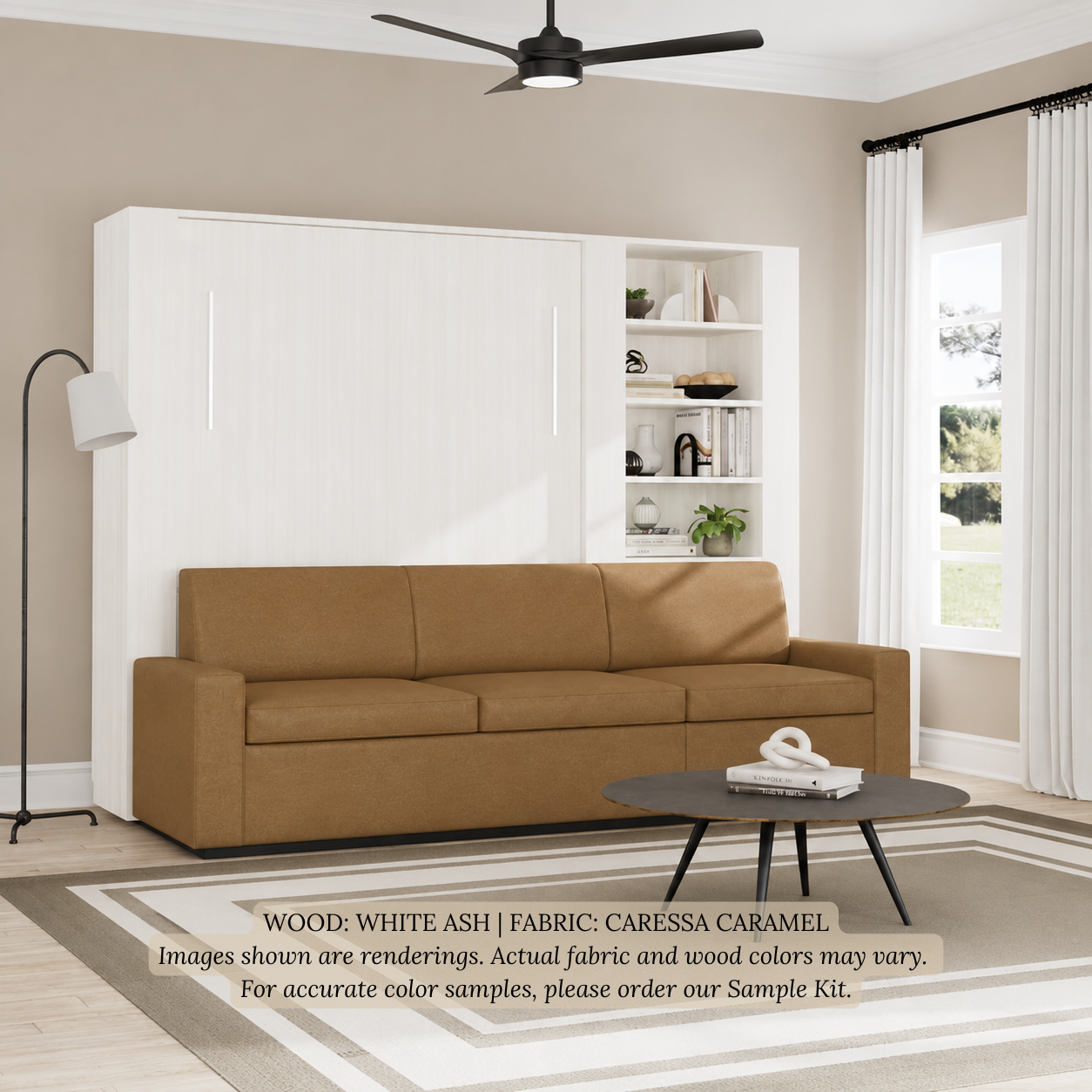 Wall Bed with Extended Sofa