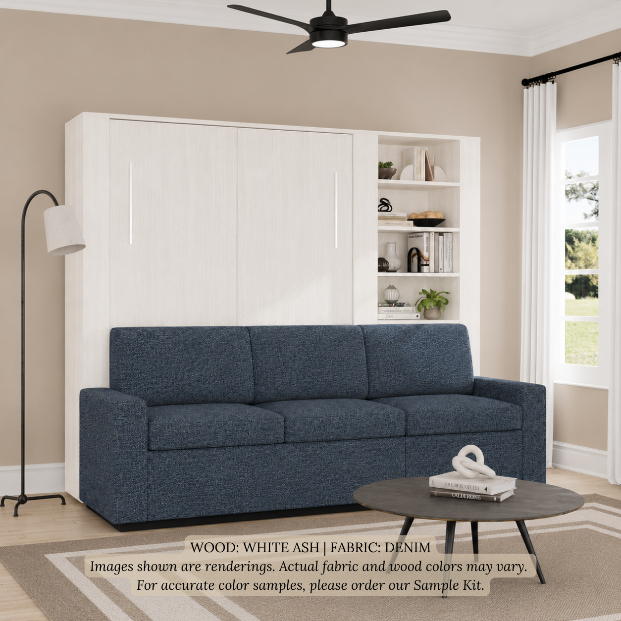 Wall Bed with Extended Sofa