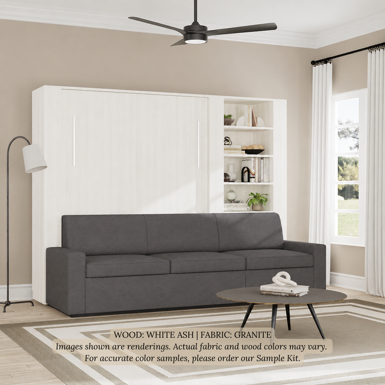 Wall Bed with Extended Sofa