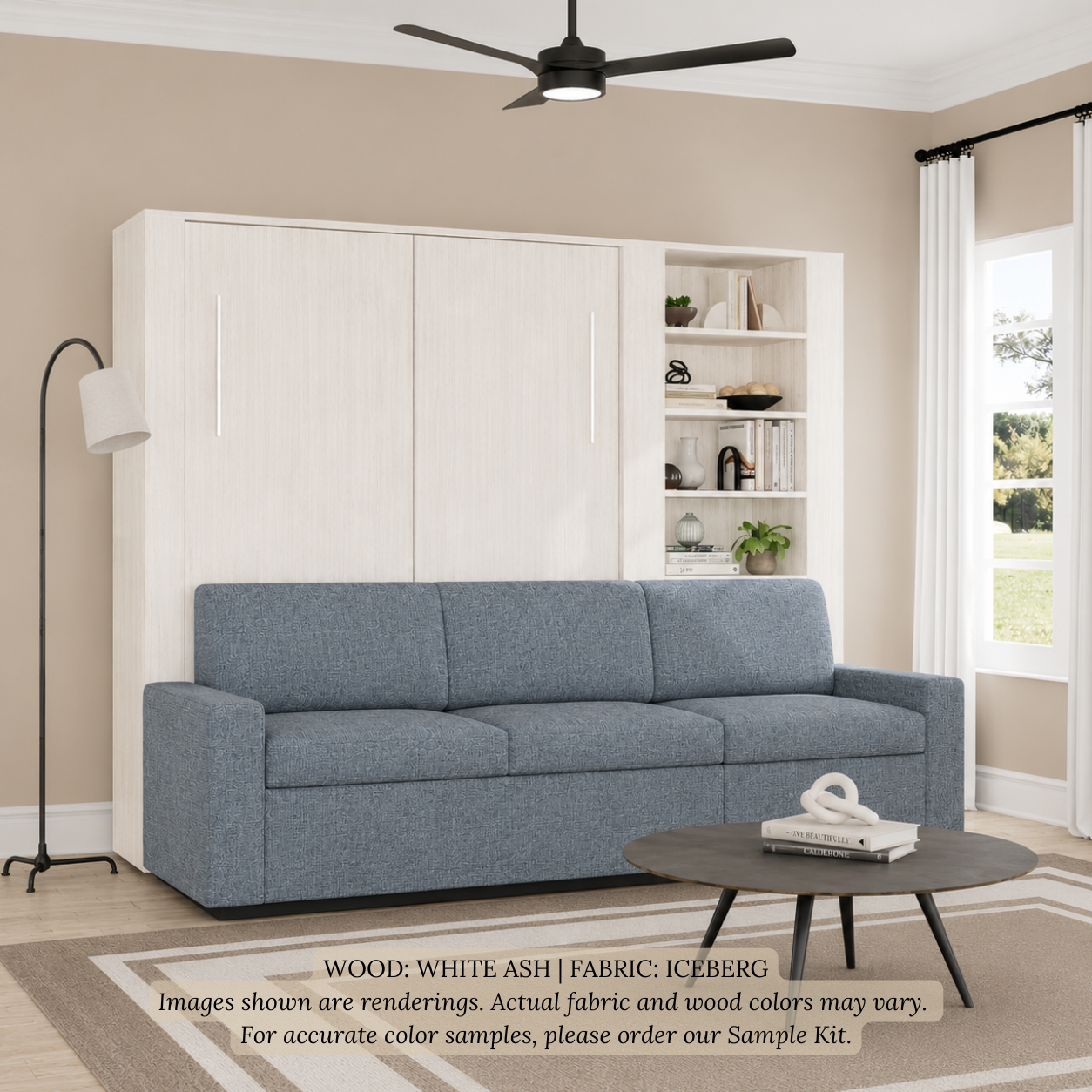 Wall Bed with Extended Sofa