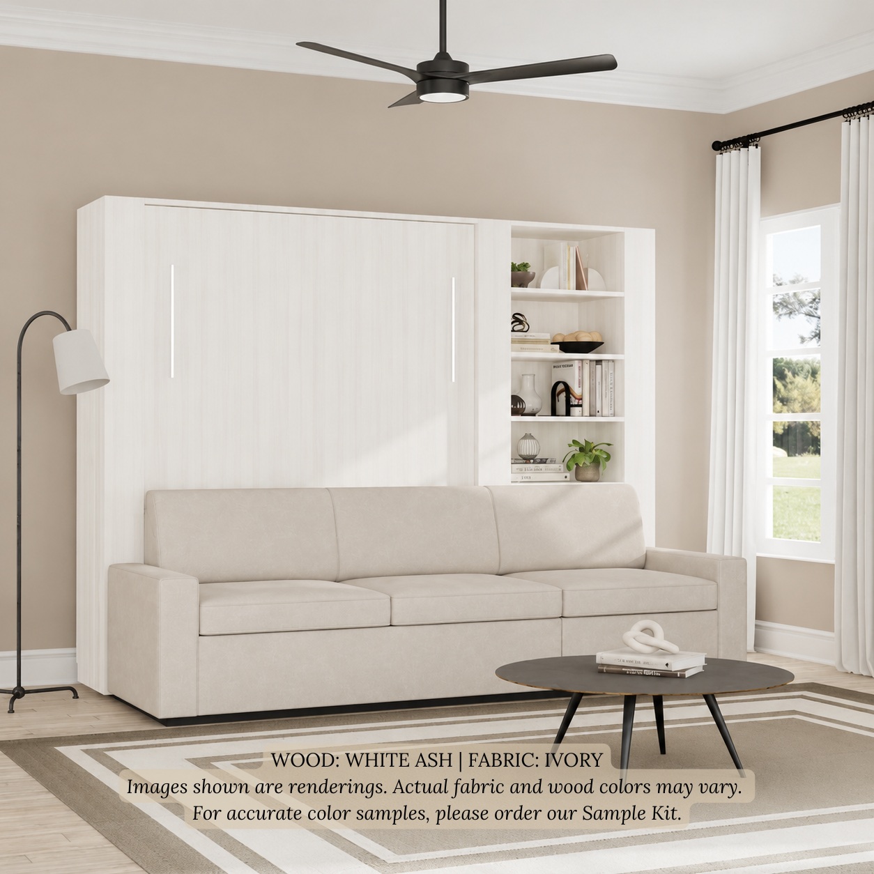 Wall Bed with Extended Sofa