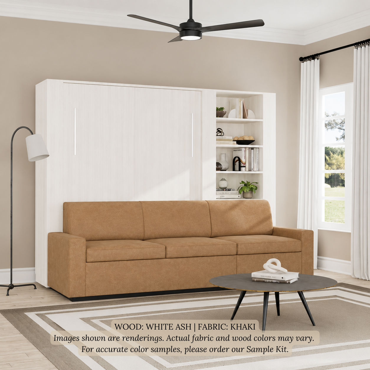 Wall Bed with Extended Sofa