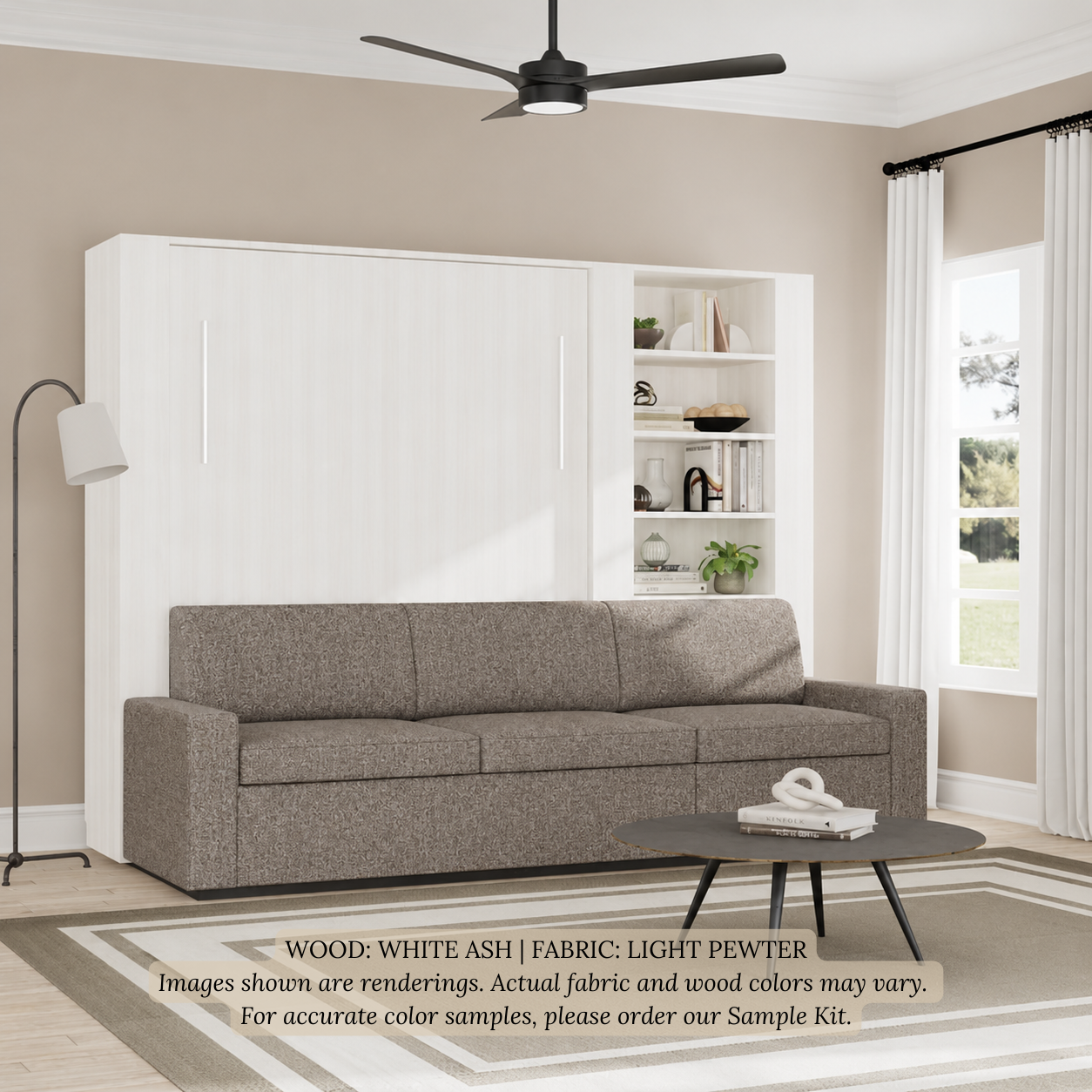 Wall Bed with Extended Sofa